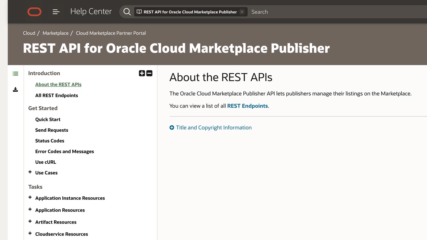 oracle cloud marketplace rest api
