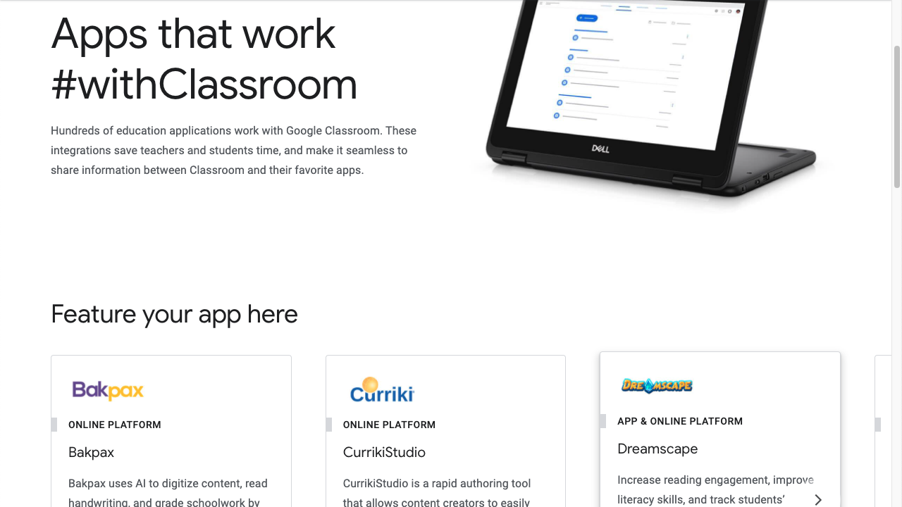 Google classroom marketplace screenshot