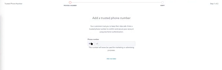 provide a phone number for 2fa